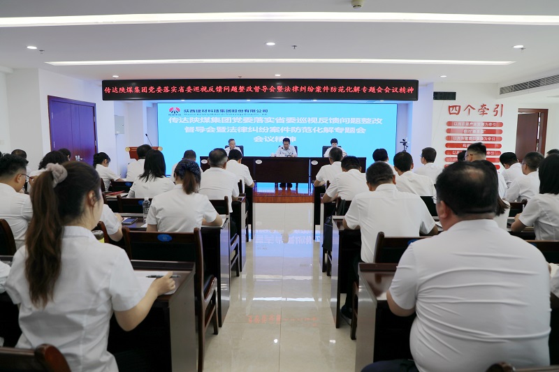 建材科技公司召開專題會議學(xué)習(xí)傳達(dá)陜煤集團黨委關(guān)于落實省委巡視反饋問題整改督導(dǎo)會暨法律糾紛案件防范化解專題會會議精神